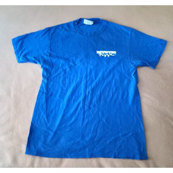 Vtg Mystic Pizza Graphic T Shirt  A Slice of Heaven with Wings Sz M Blue Cotton - Picture 2 of 8
